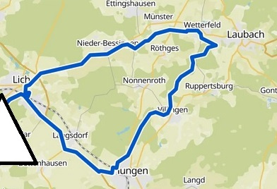 E-Bike-/Fahrrad-Tour Lich - Hungen - Laubach, ca. 30 km