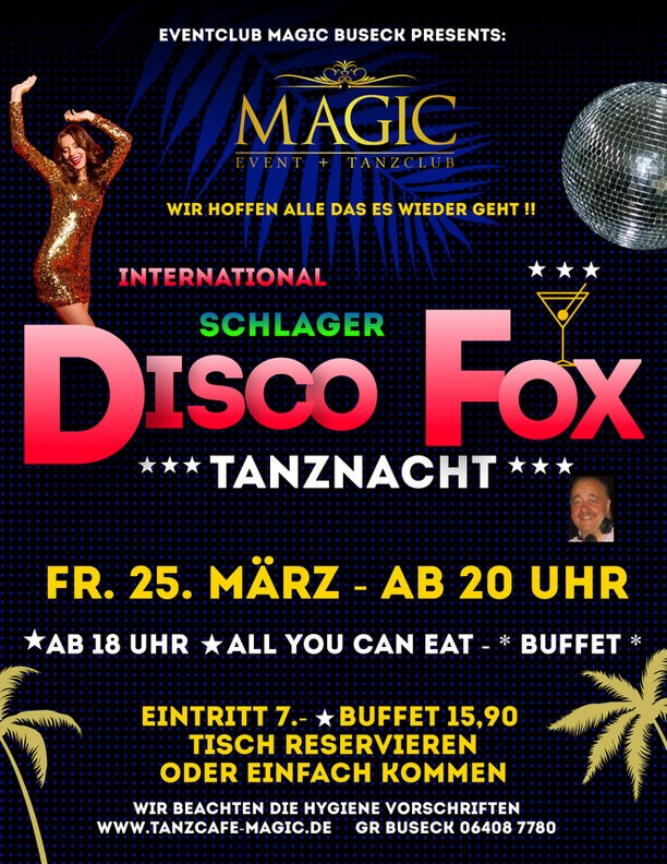 Discofox-Party, 2-G+, im Magic, Buseck